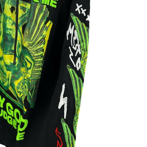 Maison‎ Noir Black Judgement Hoodie Size Small New - Picture 2 of 7